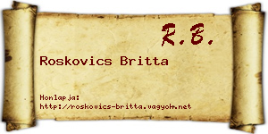 Roskovics Britta névjegykártya